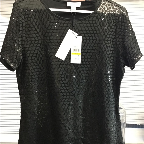Cavin Klein black sparkling blouse - Picture 7 of 8